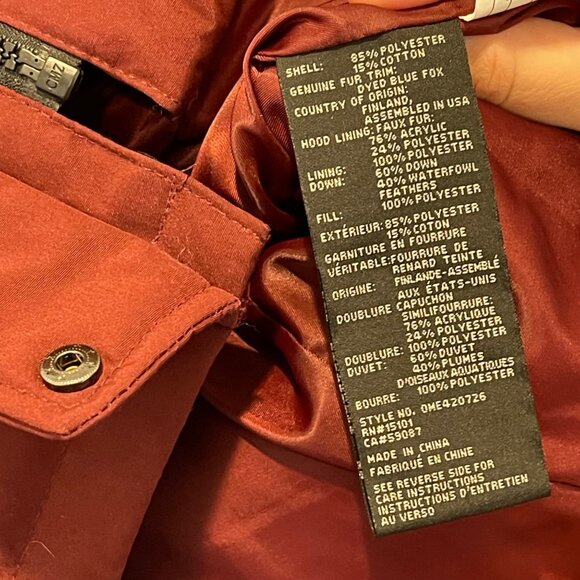 NWOT 1 Madison Expedition Heritage Collection Parka Coat Faux Fur Hood Sz M Down - Picture 4 of 8